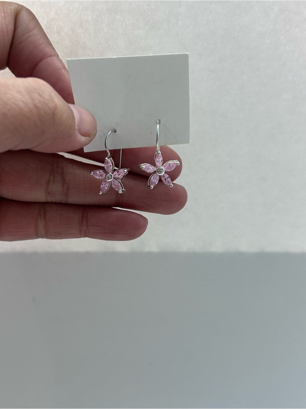 Pink flower earrings